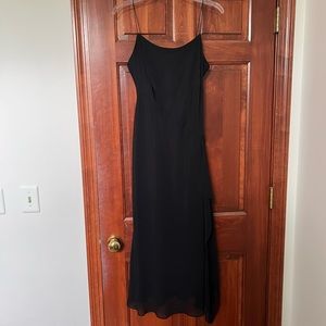 Long black dress with thin straps